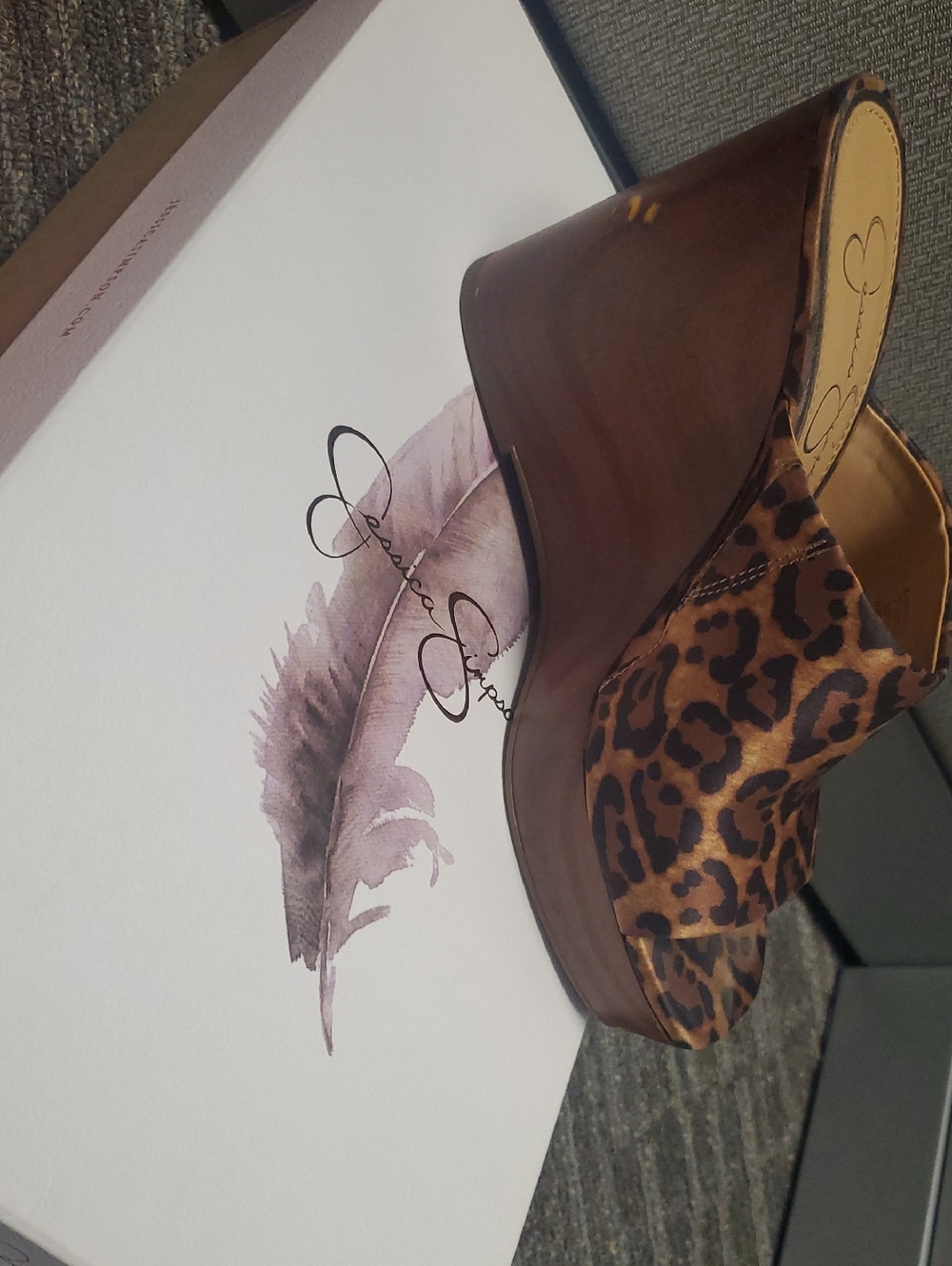 Jessica Simpson Brown Leopard Platform Mules